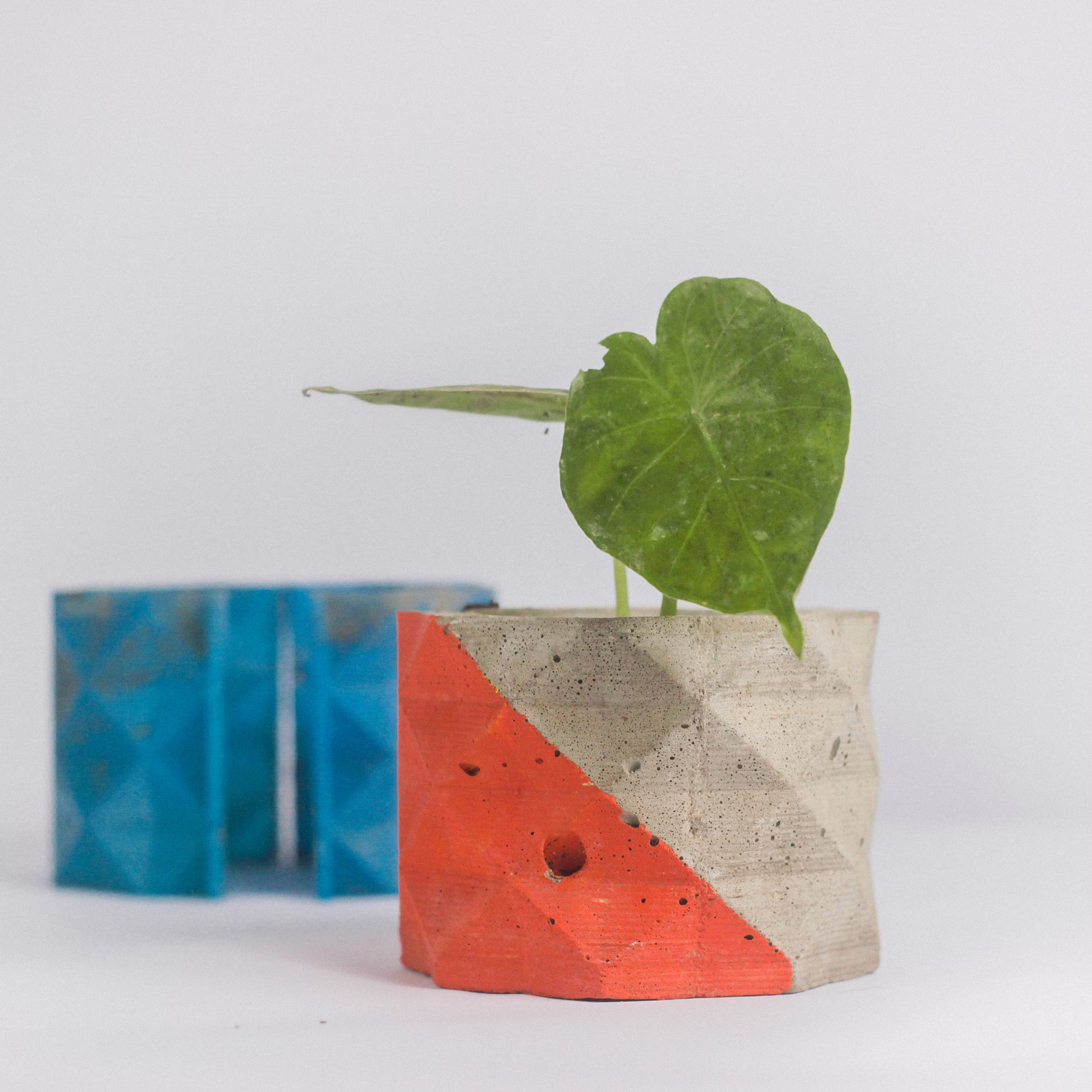 Colorful geometric planters
