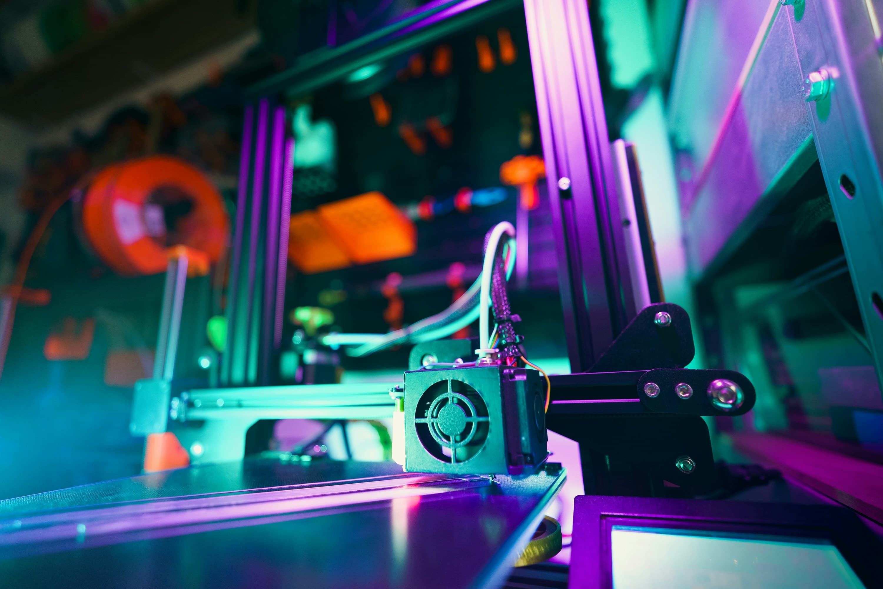 Printer with colorful RGB lights